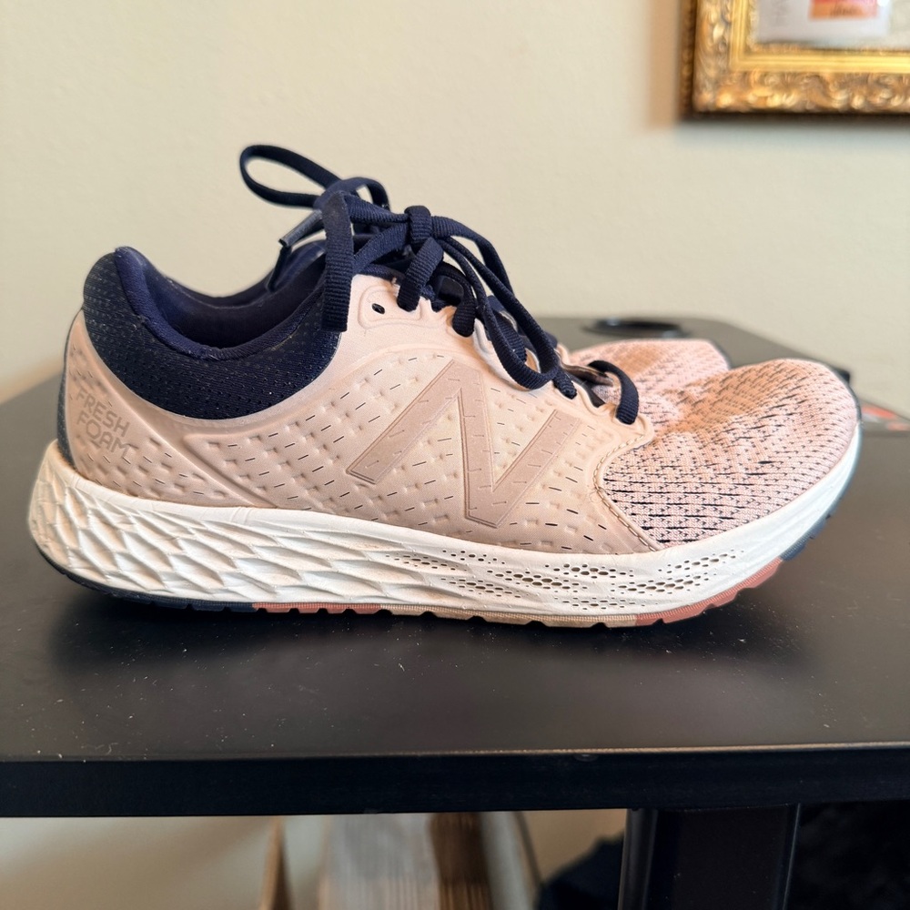 New Balance Blush and Navy Sneakers